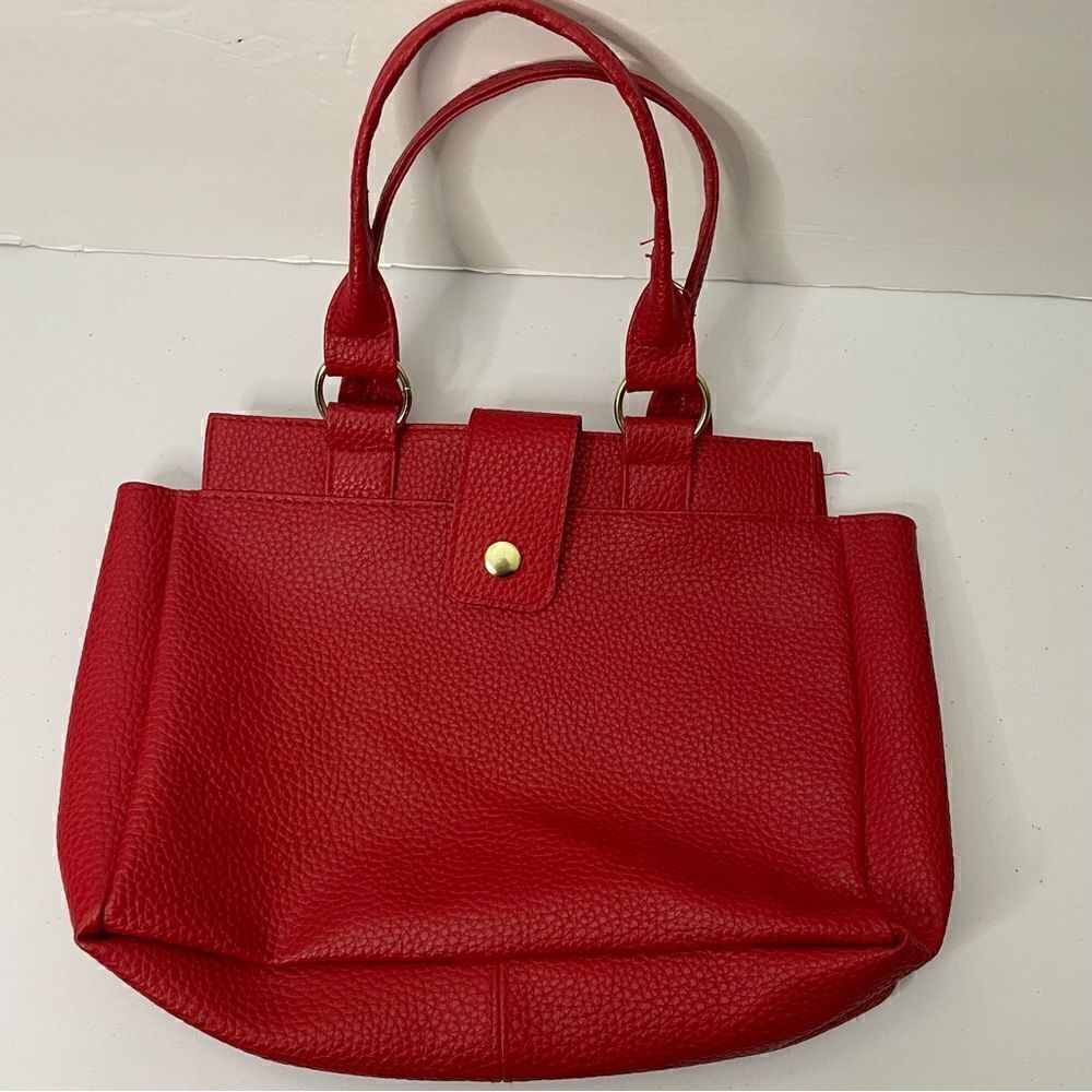 Red medium Tote| Like new! No brand with Tiger print inside lining